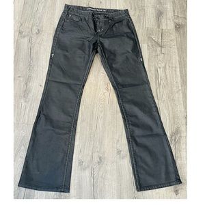 NWT Cowgirl Tuff Blackout Black Coated Denim Western Bootcut Jeans Size 30x33